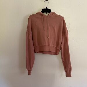 Good American Mauve Cropped Hoodie